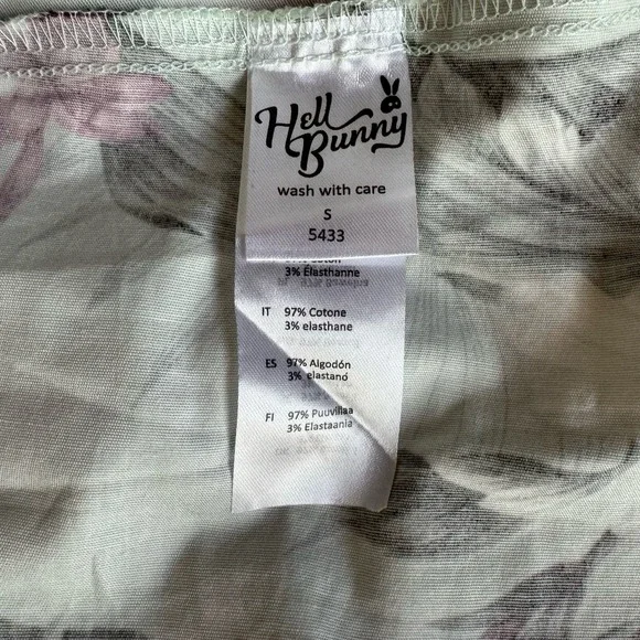 NWT HELL BUNNY RETRO 50S VINTAGE STYLE GREEN FLORAL TAHITI SKIRT SIZE SMALL - Picture 11 of 15